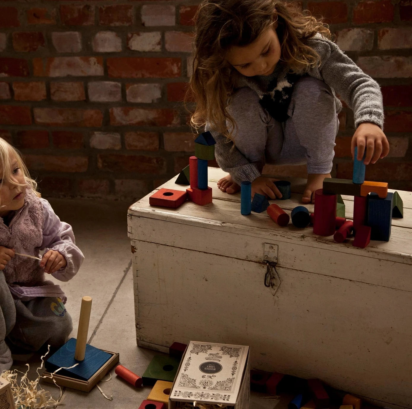 Medinės Montessori kaladėlės | RAINBOW 54vnt.